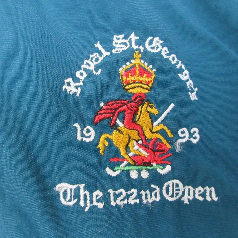 Vintage 1993 Royal St Georges Open Pullover Jacket Mens XL Blue Golf Headwind